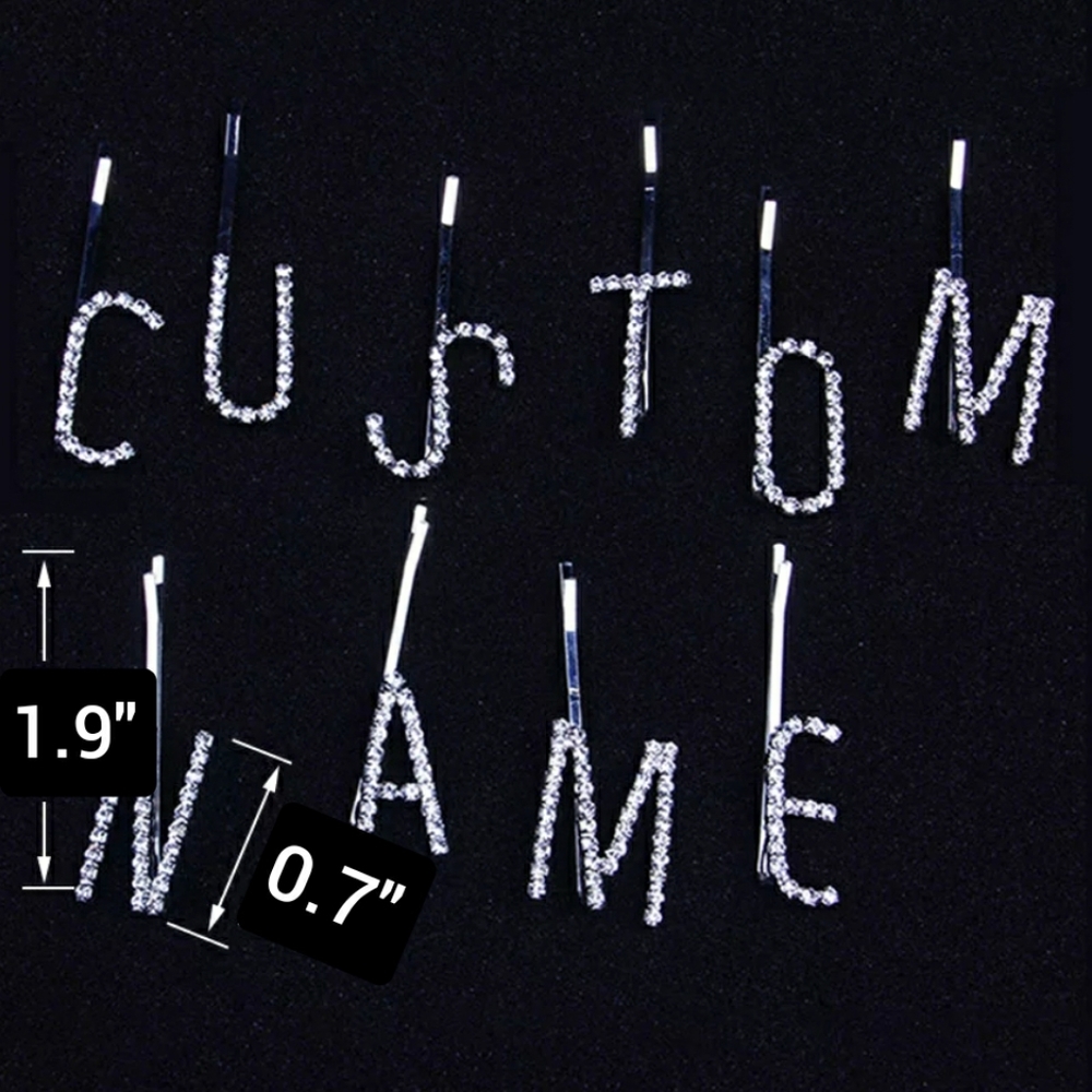 (4 LETTERS) Rhinestone Hair Barrette … - Picture 3 of 5